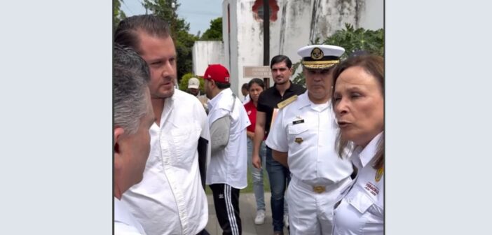 Rocío Nahle exhibe y “carajea” a secretario de Turismo Igor Rojí en público: “tú no puedes firmarle a nadie si no te lo autorizo”, exclama, y señala que “no puedo repartir dinero… ya se repartió mucho en el estado”