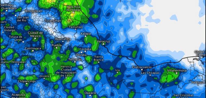 Emiten Alerta Gris por Frente Frío y temporal lluvioso en Veracruz