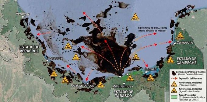 «Ya no tiene control»: Greenpeace demanda declarar zonas de emergencia ambiental por derrame petrolero extendido por 630 km en el Golfo de México