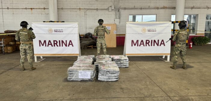 Marina asegura 346 kilos de mariguana en Aduana de Veracruz