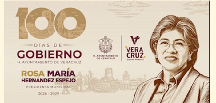 Viola la ley alcaldesa morenista de Veracruz Rosa María Hernández Espejo: promueve su imagen en propaganda en medios por sus 100 días de gobierno