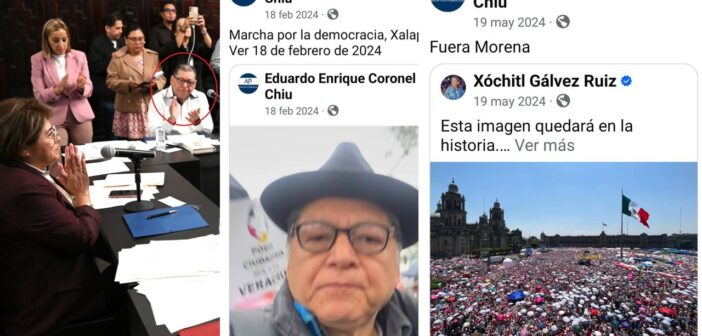 Secretario del Ayuntamiento morenista de Veracruz, Eduardo Coronel, apoyó a Xóchitl Gálvez y la “marea rosa” en 2024; era aplaudidor de Fidel Herrera y Javier Duarte cuando fungía como “periodista”