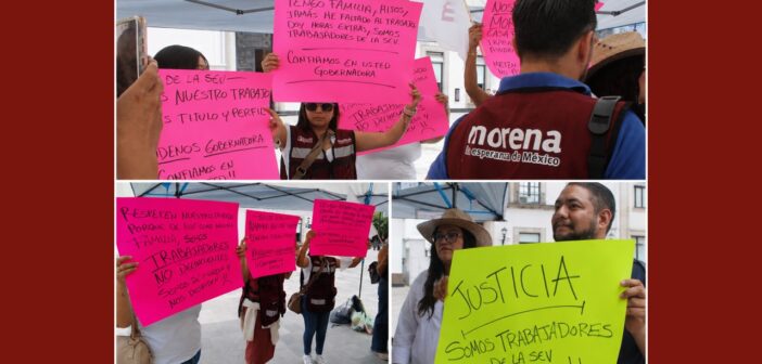 Extrabajadores de la SEV denuncian más de 120 despidos: dicen que son militantes de Morena y demandan intervención de la gobernadora