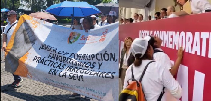 “Salario de educadora para la gobernadora”: desfilan trabajadores con reclamos y demandas al gobierno de Veracruz