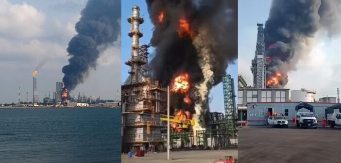 Se registra otro incendio en la refinería Olmeca-Dos Bocas en una bodega de coque; humo tóxico se esparce por la zona