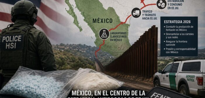 Nueva estrategia antidrogas de EE.UU. utilizará “todas las herramientas disponibles”, incluidas presión diplomática y sanciones, para obligar a países de origen y tránsito como México a tomar medidas más estrictas contra el narcotráfico