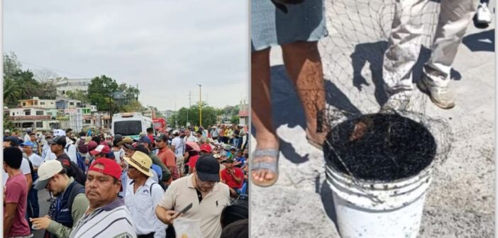 Desesperados: Pescadores de Tuxpan, Tamiahua, Cazones y del sur de Veracruz se manifestaron por la falta de apoyo luego del derrame de hidrocarburo que afectó a miles en su actividad