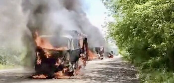 Queman camiones y bloquean carreteras en varios municipios de la región Huasteca de Veracruz; Nahle dice que los hechos son investigados