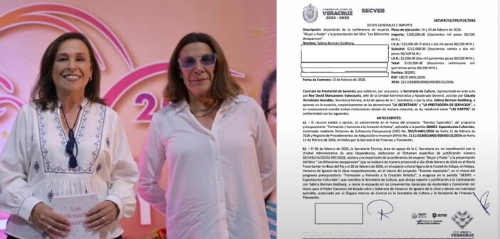 Secretaría de Cultura de gobierno de Nahle pagó casi 230 mil pesos a Sabina Berman por una conferencia y la presentación de su libro en Veracruz en febrero pasado