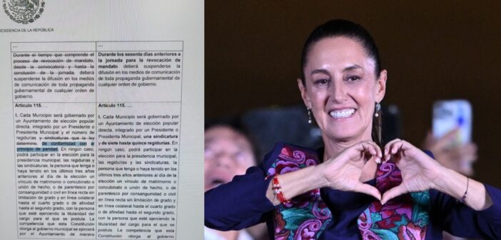 Elimina Sheinbaum principio de paridad en los municipios en iniciativa del “plan B”