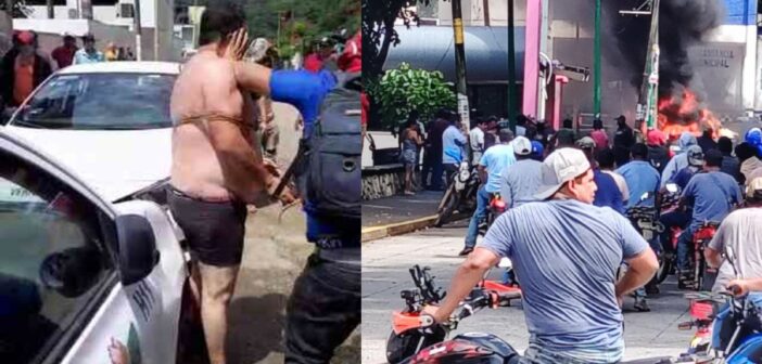 Los amarran, golpean y queman sus patrullas; habitantes de Tezonapa, Veracruz, explotan contra tránsito por corrupción