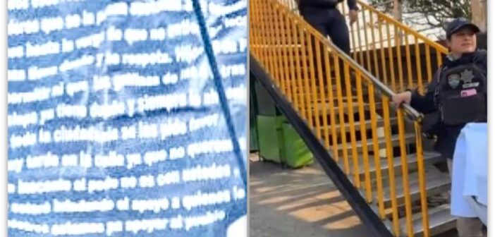 Cuelgan narcomanta con amenazas en puente de Plaza Cristal en Xalapa, Veracruz